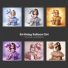 Birthday Balloon Girl PNG Clipart Collection - 62 PNG, Heart Balloons Graphics, Birthday Girl Printable, Commercial use, Digital download