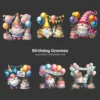 Birthday Gnomes PNG Clipart Collection - 62 PNG, Festive Graphics, Party Hat, Whimsical Printable, Commercial use, Digital download