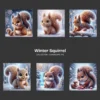 Winter Squirrel JPG Clipart Collection - 60 JPG, Snow Animal Graphics, Winter Woodland Printables, Commercial use, Digital download