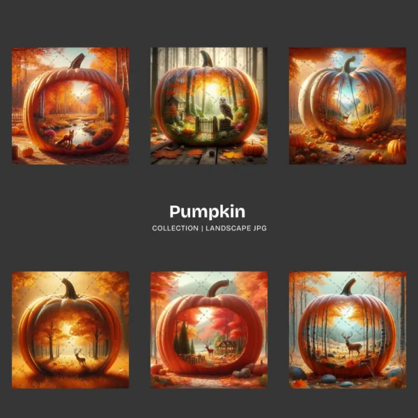 Pumpkin JPG Clipart Collection - 63 JPG, Fall Woodland Graphics, Wildlife, Rustic Forest Printables, Commercial use, Digital download