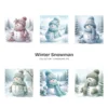 Winter Snowman JPG Clipart Collection - 55 JPG, Christmas Snowman Graphics, Snowy Scene Printable, Commercial use, Digital download