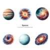 Space PNG Clipart Collection - 100 PNG, Cute Planets and Stars Graphics, Solar System Printables, Commercial use, Digital Download