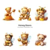 Honey Bears PNG Clipart Collection - 60 PNG, Cute Bumblebee Graphics, Teddy Bear, Bee Printables, Commercial use, Digital download