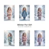 Winter Fur Girl JPG Clipart Collection - 66 JPG, snow princess Graphics, Frosty Scenes, Winter Printable, Commercial use, Digital download