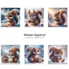 Winter Squirrel JPG Clipart Collection - 60 JPG, Snow Animal Graphics, Winter Woodland Printables, Commercial use, Digital download