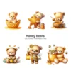 Honey Bears PNG Clipart Collection - 60 PNG, Cute Bumblebee Graphics, Teddy Bear, Bee Printables, Commercial use, Digital download