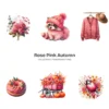 Rose Autumn PNG Clipart Collection - 60 PNG, Autumn Graphics, Pink Autumn, Coquette Fall Printables, Commercial use, Digital download