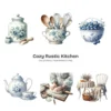 Cozy Rustic Kitchen PNG Clipart Collection - 62 PNG, Woman Baking Graphics, Dining, Groceries, Cooking Art, Commercial use, Digital download