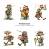 Fisherman Whimsical Clipart - 60 PNG, Grandpa Graphics, Rustic Lake Life Illustration, Humor Clipart, Commercial use, Digital download