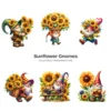 Sunflower Gnomes PNG Clipart Collection - 60 PNG, Floral Gnome Graphics, Gnome Party, Garden Printables, Commercial use, Digital download