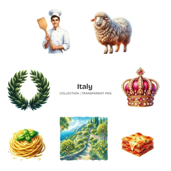 Italy PNG Clipart Collection - 120 PNG, Travel Graphics, Macarons, Italian Sightseeing Printable, Commercial use, Digital download