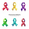 Awareness Ribbons PNG Clipart Collection - 60 PNG, Mental Health Graphics, Support Symbols Printable, Commercial use, Digital download