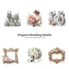 Elegant Wedding Motifs PNG Clipart Collection - 72 PNG, Save the date Graphics, Wedding Planner Printable, Commercial use, Digital download