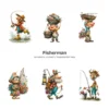 Fisherman Whimsical Clipart - 60 PNG, Grandpa Graphics, Rustic Lake Life Illustration, Humor Clipart, Commercial use, Digital download