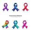 Awareness Ribbons PNG Clipart Collection - 60 PNG, Mental Health Graphics, Support Symbols Printable, Commercial use, Digital download