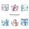 Winter Snowman JPG Clipart Collection - 55 JPG, Christmas Snowman Graphics, Snowy Scene Printable, Commercial use, Digital download