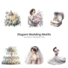 Elegant Wedding Motifs PNG Clipart Collection - 72 PNG, Save the date Graphics, Wedding Planner Printable, Commercial use, Digital download