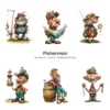 Fisherman Whimsical Clipart - 60 PNG, Grandpa Graphics, Rustic Lake Life Illustration, Humor Clipart, Commercial use, Digital download