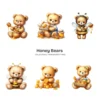 Honey Bears PNG Clipart Collection - 60 PNG, Cute Bumblebee Graphics, Teddy Bear, Bee Printables, Commercial use, Digital download