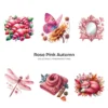 Rose Autumn PNG Clipart Collection - 60 PNG, Autumn Graphics, Pink Autumn, Coquette Fall Printables, Commercial use, Digital download