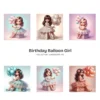 Birthday Balloon Girl PNG Clipart Collection - 62 PNG, Heart Balloons Graphics, Birthday Girl Printable, Commercial use, Digital download