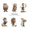 Fisherman Whimsical Clipart - 60 PNG, Grandpa Graphics, Rustic Lake Life Illustration, Humor Clipart, Commercial use, Digital download