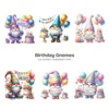 Birthday Gnomes PNG Clipart Collection - 62 PNG, Festive Graphics, Party Hat, Whimsical Printable, Commercial use, Digital download