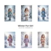 Winter Fur Girl JPG Clipart Collection - 66 JPG, snow princess Graphics, Frosty Scenes, Winter Printable, Commercial use, Digital download