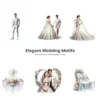 Elegant Wedding Motifs PNG Clipart Collection - 72 PNG, Save the date Graphics, Wedding Planner Printable, Commercial use, Digital download