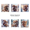 Winter Squirrel JPG Clipart Collection - 60 JPG, Snow Animal Graphics, Winter Woodland Printables, Commercial use, Digital download