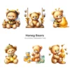 Honey Bears PNG Clipart Collection - 60 PNG, Cute Bumblebee Graphics, Teddy Bear, Bee Printables, Commercial use, Digital download
