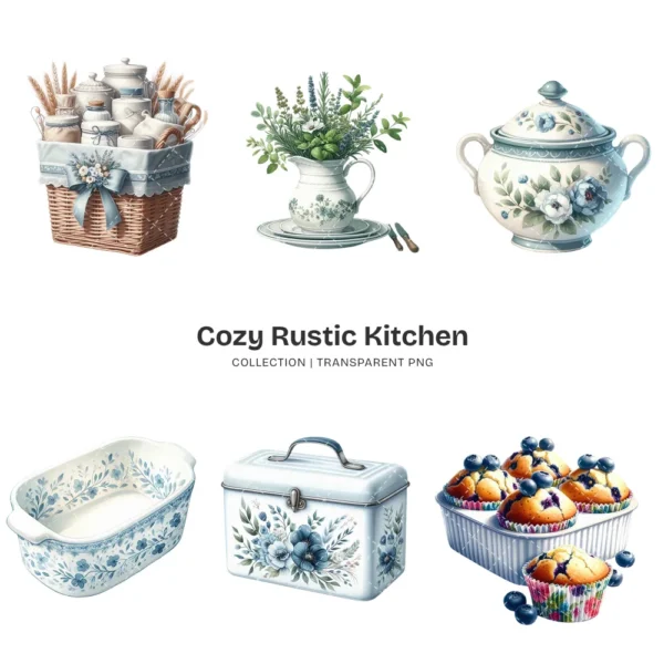 Cozy Rustic Kitchen PNG Clipart Collection - 62 PNG, Woman Baking Graphics, Dining, Groceries, Cooking Art, Commercial use, Digital download