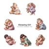 Sleeping Girl PNG Clipart Collection - 63 PNG, Sleeping Toddler Graphics, Baby Girl, Teddy Bear Printable, Commercial use, Digital download