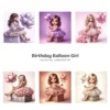 Birthday Balloon Girl PNG Clipart Collection - 62 PNG, Heart Balloons Graphics, Birthday Girl Printable, Commercial use, Digital download