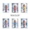 Winter Fur Girl JPG Clipart Collection - 66 JPG, snow princess Graphics, Frosty Scenes, Winter Printable, Commercial use, Digital download