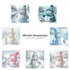 Winter Snowman JPG Clipart Collection - 55 JPG, Christmas Snowman Graphics, Snowy Scene Printable, Commercial use, Digital download