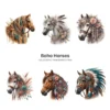 Boho Horses PNG Clipart Collection - 61 PNG, Bohemian Style Horse Graphics, Horses and Flowers Printable, Commercial use, Digital download
