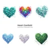Heart Confetti PNG Clipart Collection - 60 PNG, Birthday Party Graphics, Valentine’s Day Printable, Commercial use, Digital download