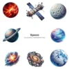 Space PNG Clipart Collection - 100 PNG, Cute Planets and Stars Graphics, Solar System Printables, Commercial use, Digital Download