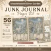 Moon Blossom Elven Garden Junk Journal Pages - Magical Forest Ephemera, Whimsical Foliage, Butterflies, Fantasy Ephemera, Digital Download