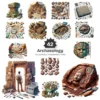 Archaeology PNG Clipart Collection - 40 PNG, Ancient Artifact Graphics, Pottery, Fossils, Ancient Printable, Commercial use, Digital download