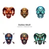 Zodiac Skull PNG Clipart Collection - 40 PNG, Gothic Astrology Graphics, Mystical Décor, Fantasy Printables, Commercial use,Digital download