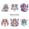 Rainbow Fairies PNG Clipart Collection - 60 PNG, Ethereal Fairies Graphics, Colorful Flowers Printable, Commercial use, Digital download