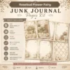 Rosebud Flower Fairy Junk Journal Kit - Vintage Garden Ephemera, Floral Fairy, Botanical, Tags, Pockets, Cards, Ephemera, Digital Download
