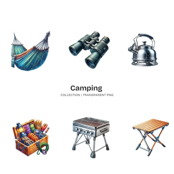 Camping PNG Clipart Collection - 45 PNG, Outdoor Adventure Graphics, Campfire, Summer Camping Printable, Commercial use, Digital download