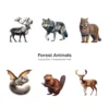 Forest Animals PNG Clipart Collection - 50 PNG, Rustic Wildlife Graphics, Forest Creatures Printable, Commercial use, Digital download