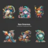 Sea Gnomes PNG Clipart Collection - 62 PNG, Whimsical Graphics, Nautical Gnome, Tropical Printable, Commercial use, Digital download
