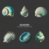 Seashells PNG Clipart Collection - 40 PNG, Ocean Beach Shell Graphics, Seaside Element, Nautical Printable, Commercial use, Digital download