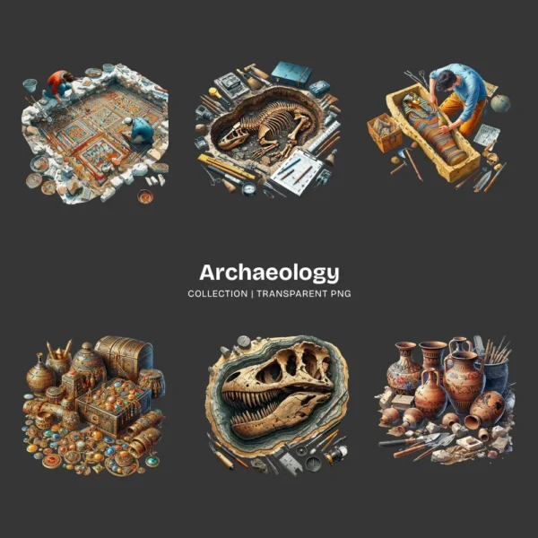 Archaeology PNG Clipart Collection - 40 PNG, Ancient Artifact Graphics, Pottery, Fossils, Ancient Printable, Commercial use, Digital download