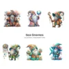 Sea Gnomes PNG Clipart Collection - 62 PNG, Whimsical Graphics, Nautical Gnome, Tropical Printable, Commercial use, Digital download